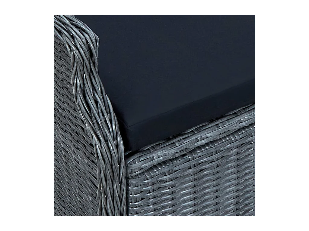 7-delige Tuinset donkergrijs