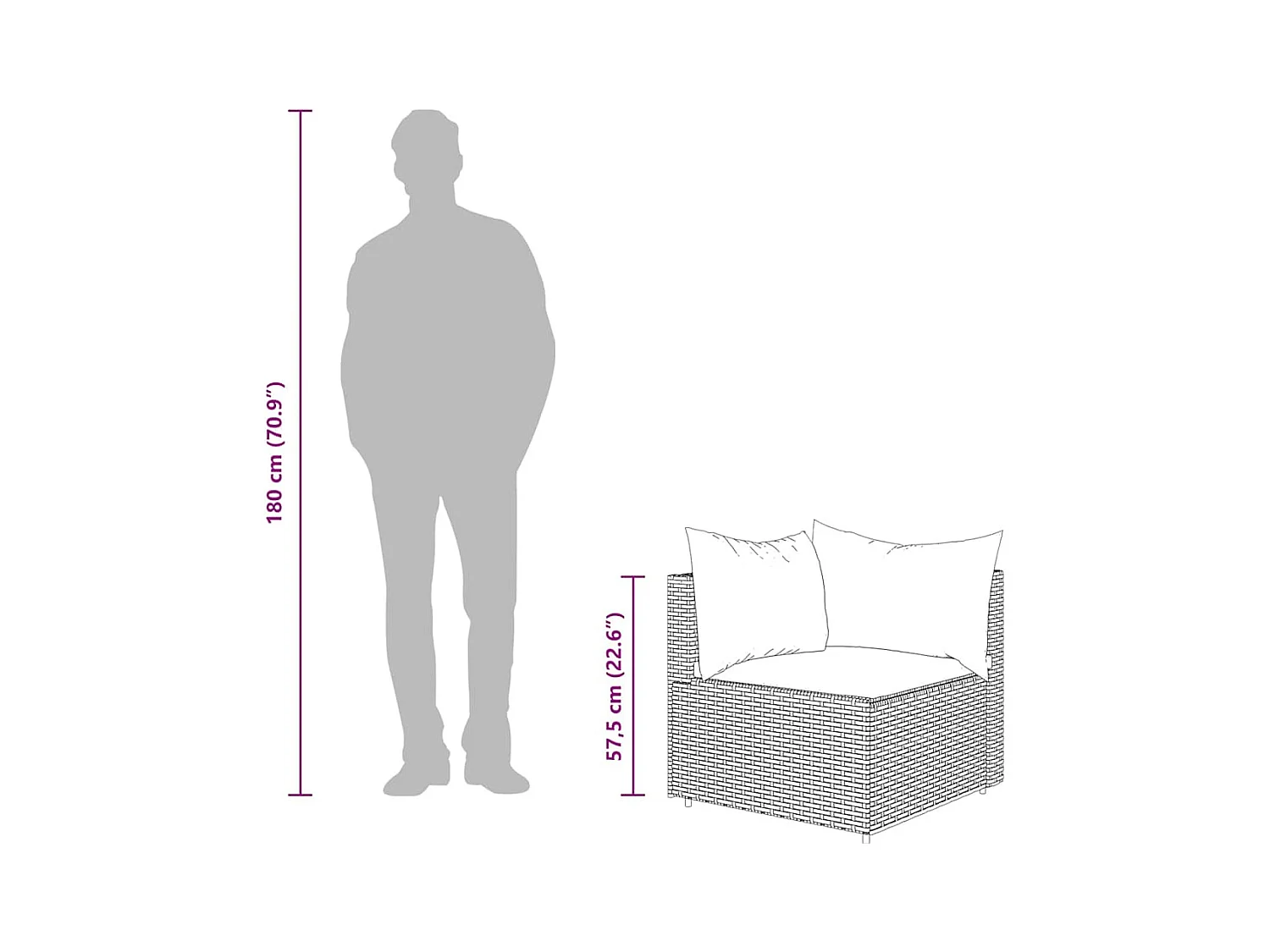 Salon de jardin 4 pcs avec coussins Noir Résine tressée