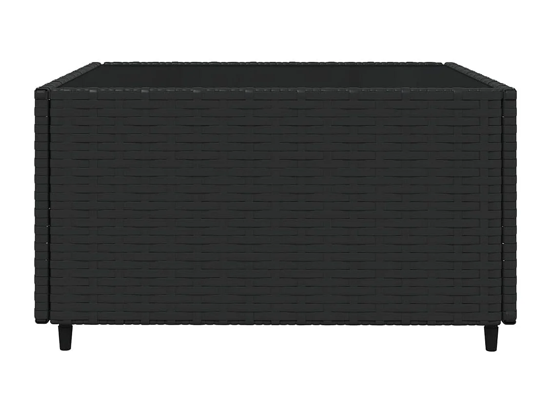 3-delige Loungeset met kussens poly rattan zwart