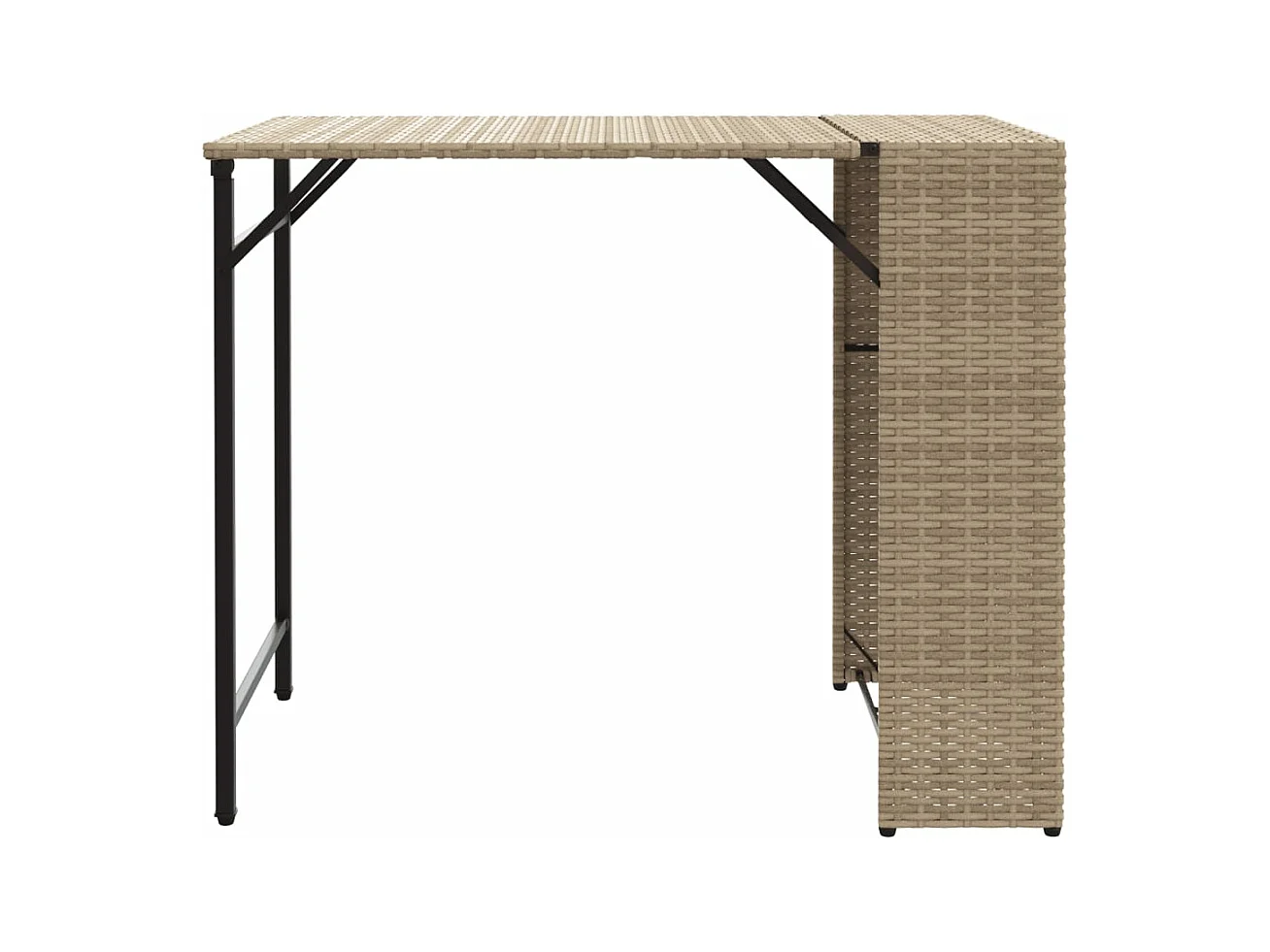 5-tlg. Garten-Essgruppe Klappbar Beige Poly Rattan