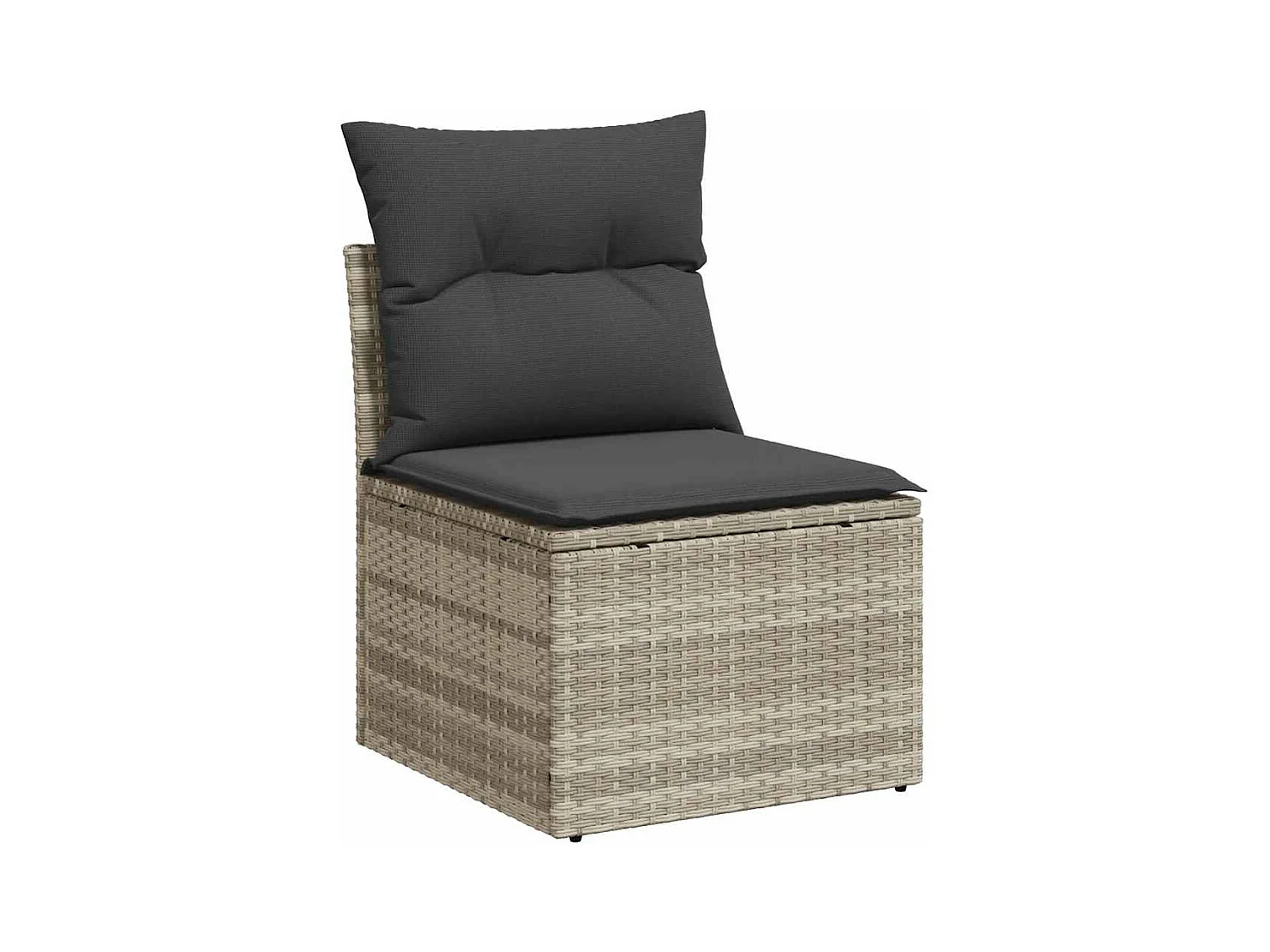 Salon de jardin 5 pcs avec coussins gris clair résine tressée