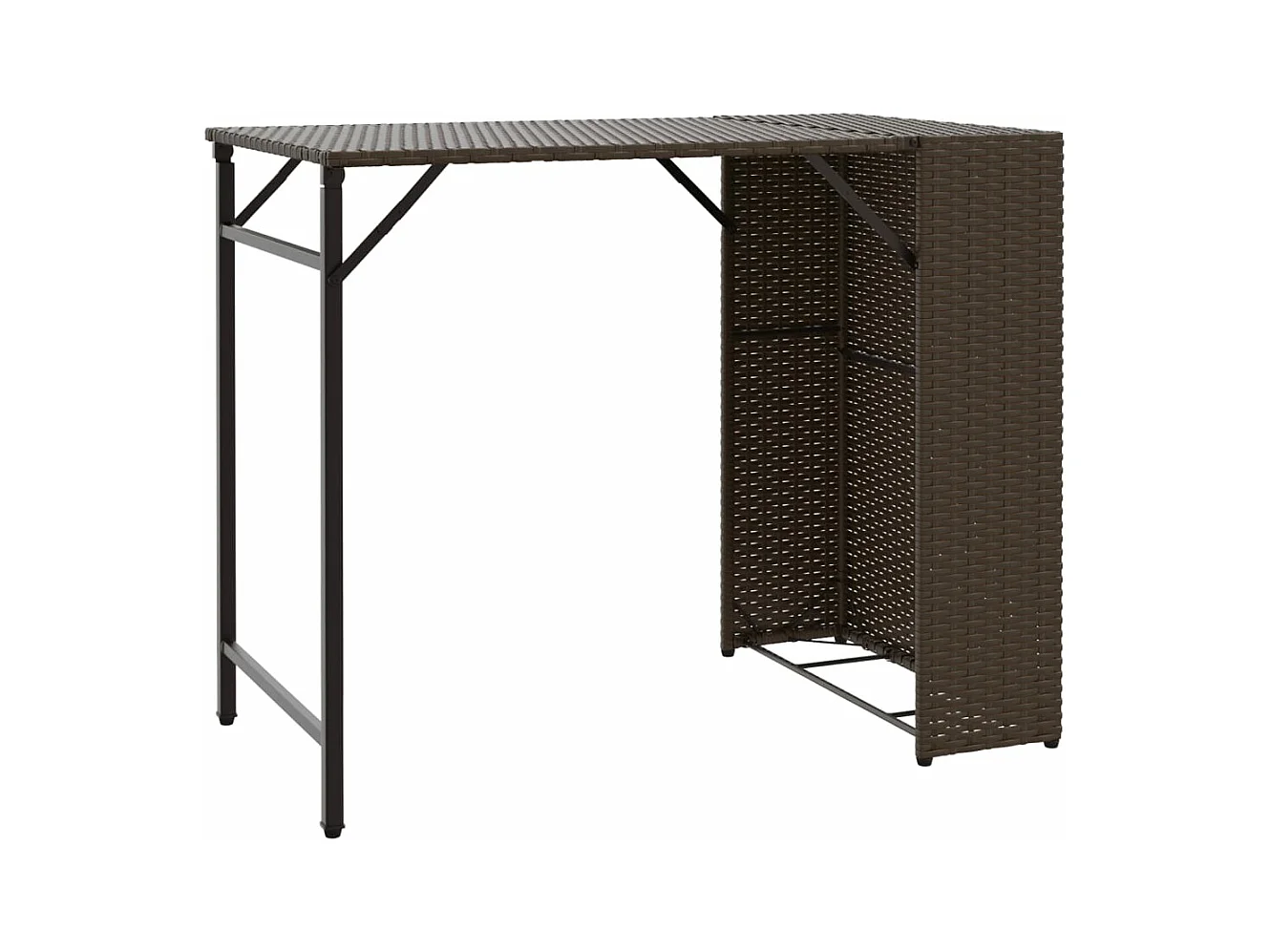 5-tlg. Garten-Essgruppe Klappbar Braun Poly Rattan