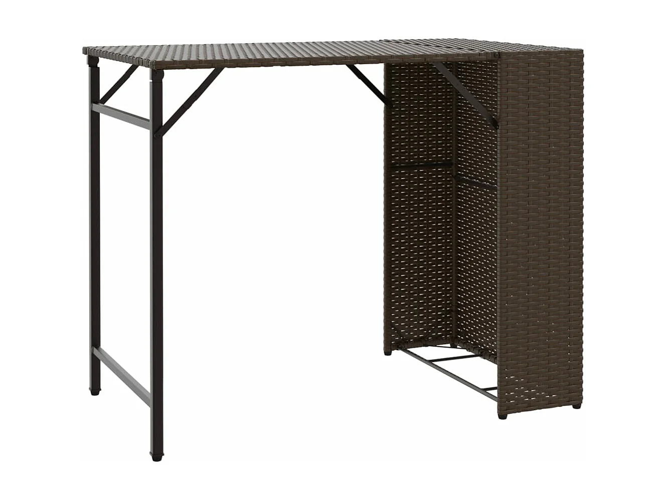 5-delige Tuinset inklapbaar poly rattan bruin