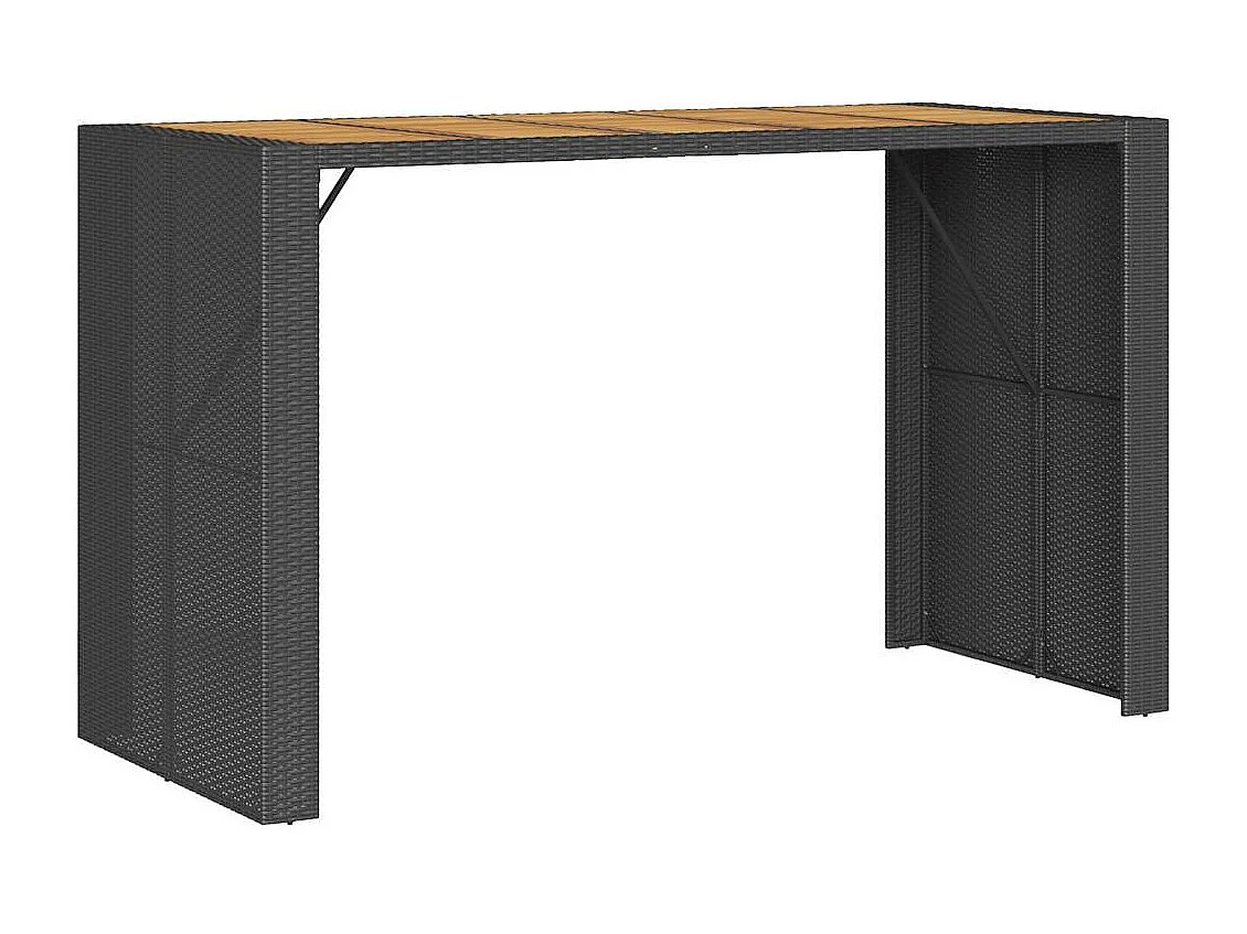 7-delige Tuinbarset zonder kussens poly rattan acacia zwart