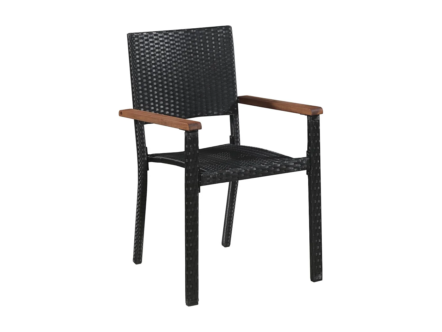 Set Mobili da Pranzo per Giardino 7 pz Nero