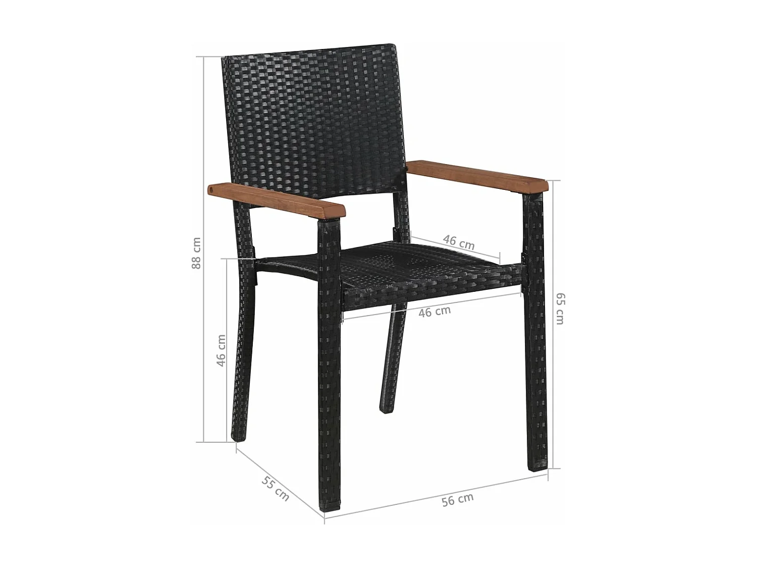 Set Mobili da Pranzo per Giardino 7 pz Nero