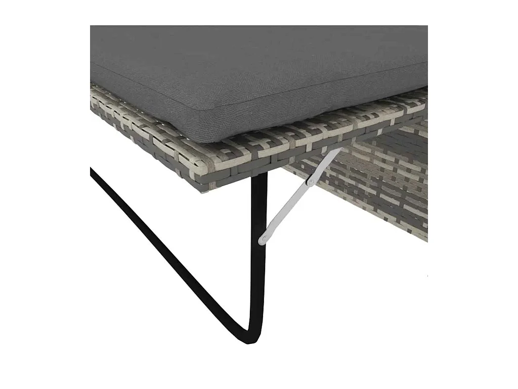 Salon de jardin 2 pcs avec coussins Résine tressée Gris