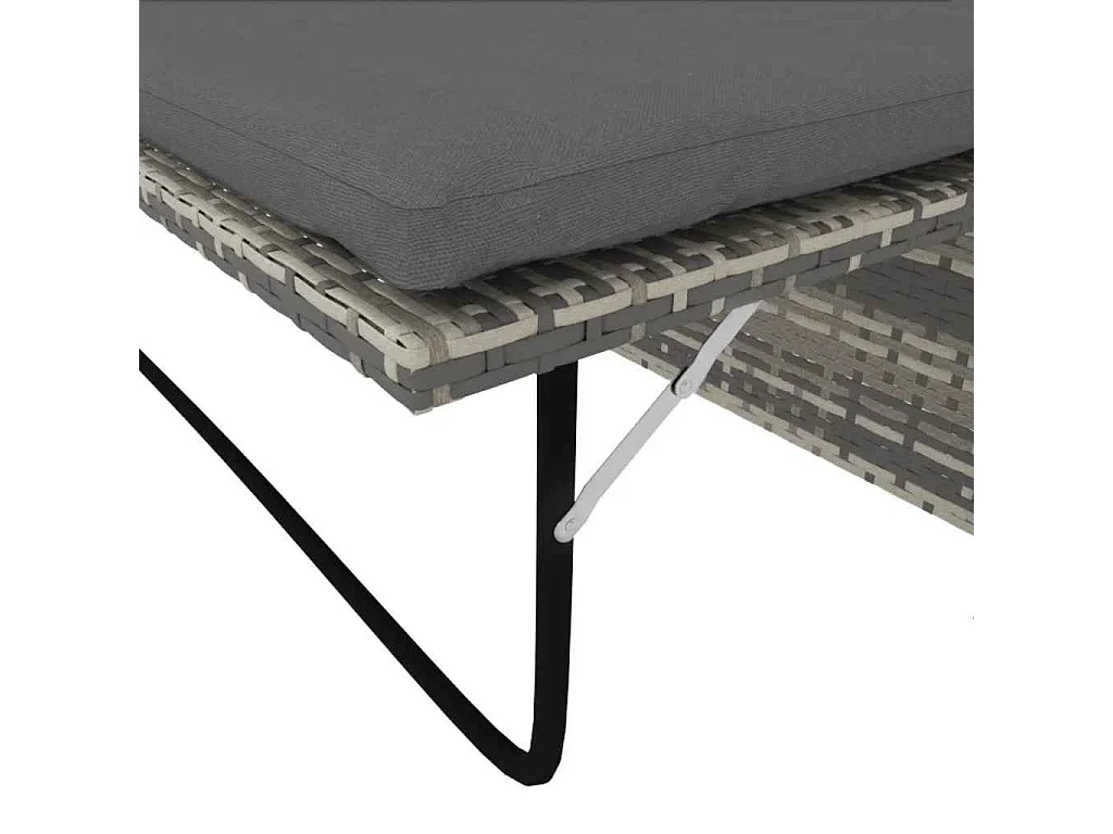 Salon de jardin 2 pcs avec coussins Résine tressée Gris