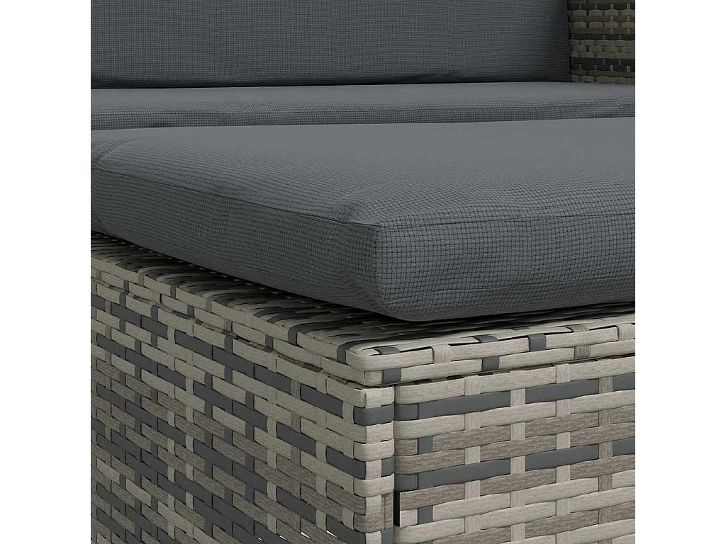 Salon de jardin 2 pcs avec coussins Résine tressée Gris