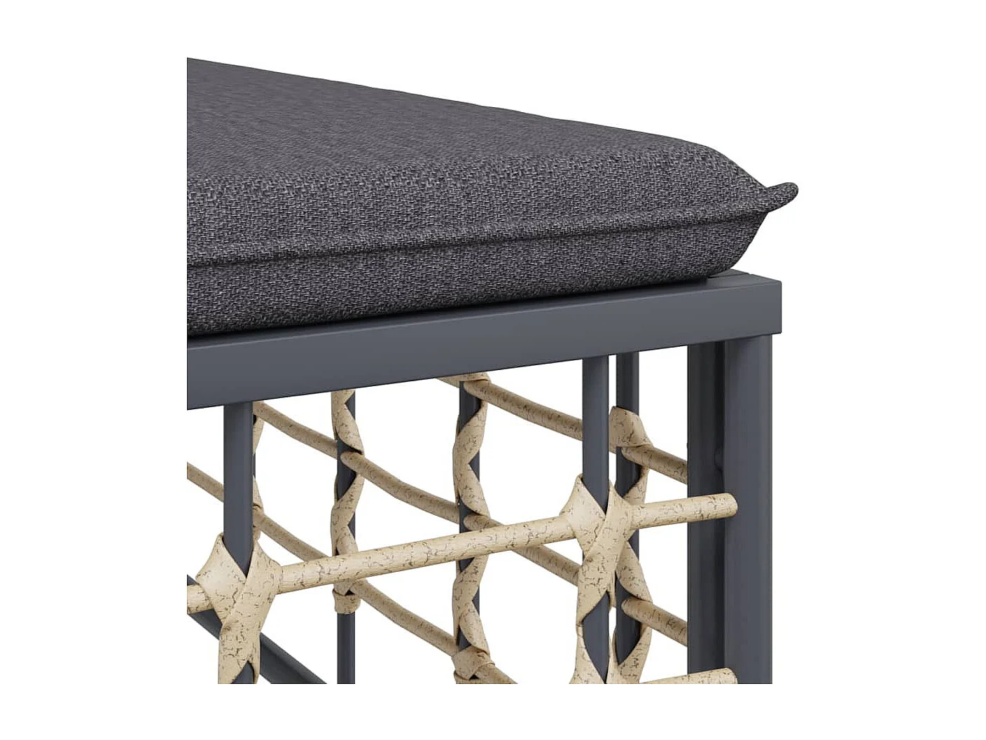 6 pcs conjunto lounge de jardim c/ almofadões vime PE antracite