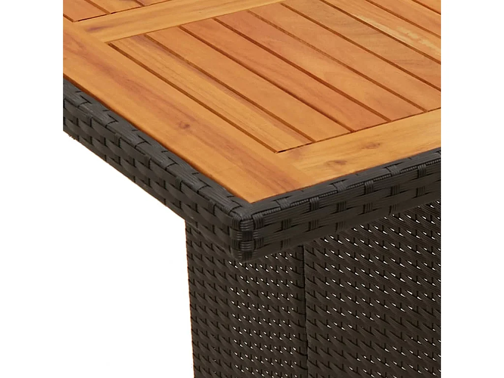 Set da Pranzo da Giardino 11 pz con Cuscini in Polyrattan Nero