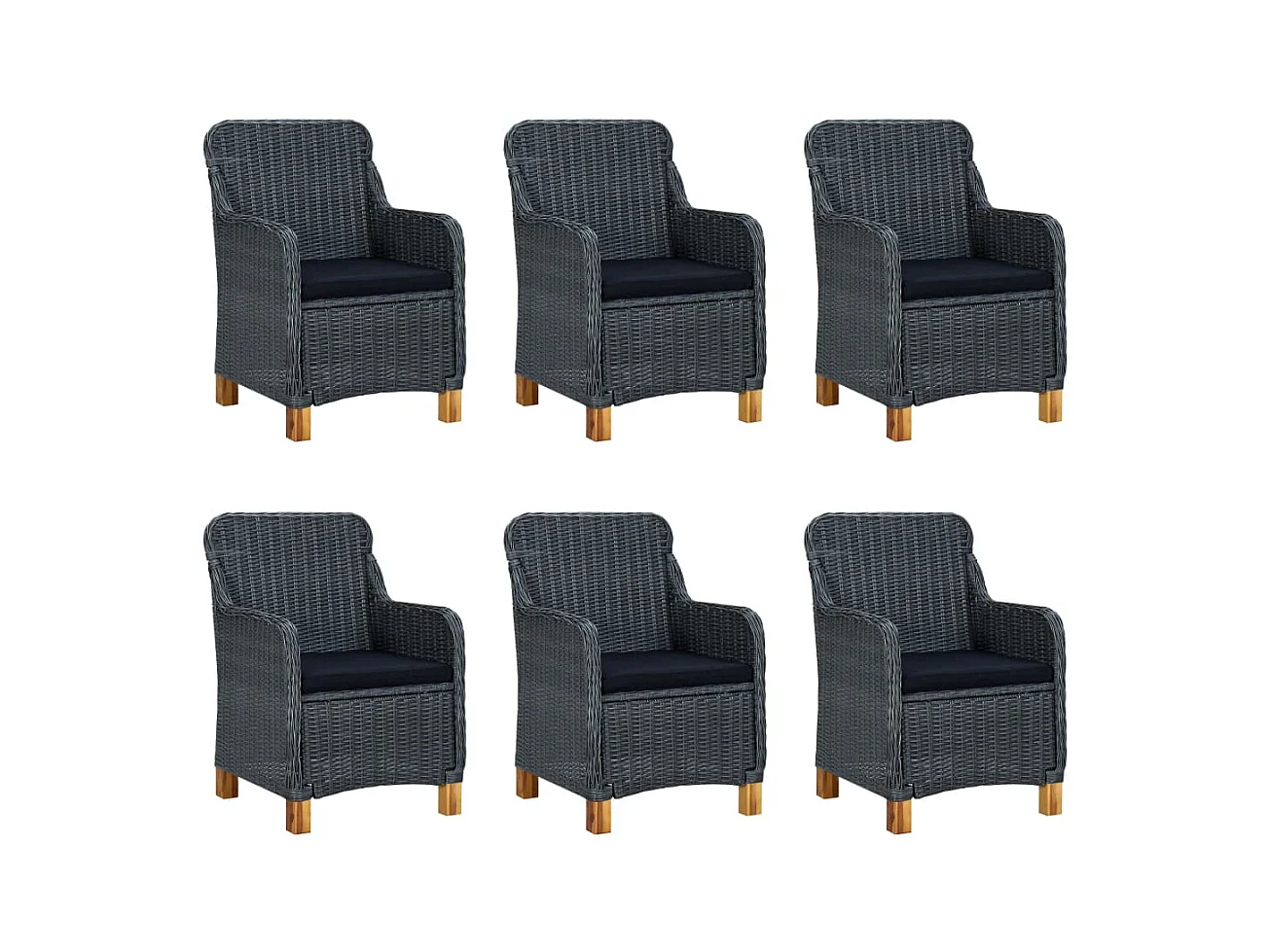 Ensemble à manger de jardin 7 pcs Gris foncé