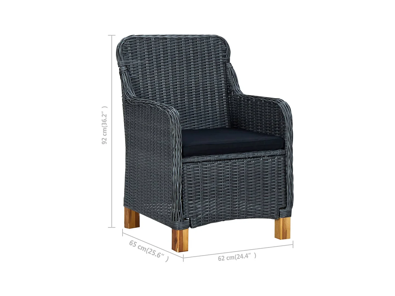 Ensemble à manger de jardin 7 pcs Gris foncé