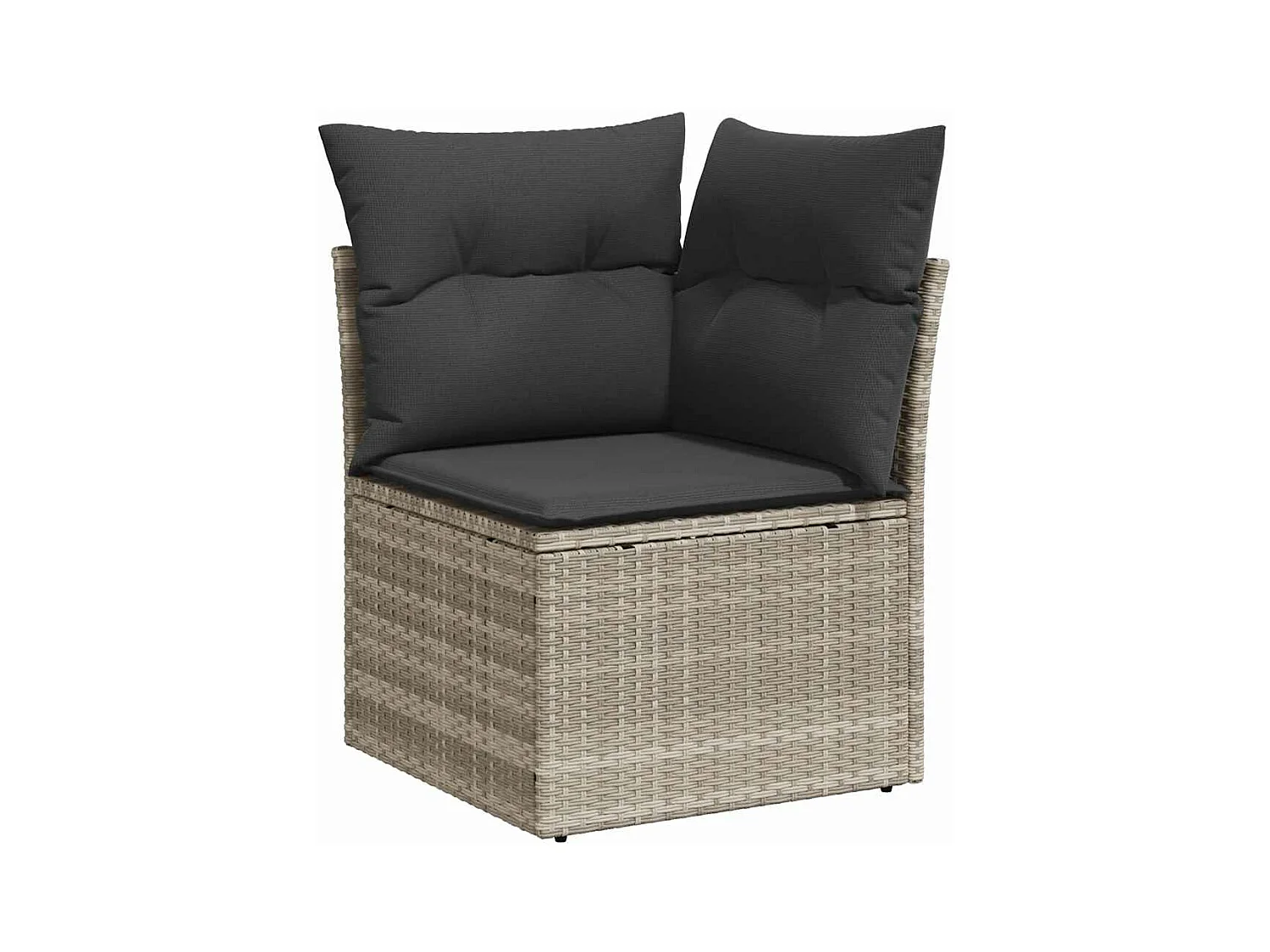 Salon de jardin avec coussins 7 pcs gris clair résine tressée