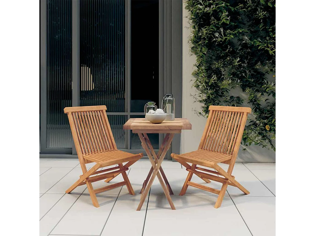 Ensemble à manger de jardin 3 pcs Bois de teck massif