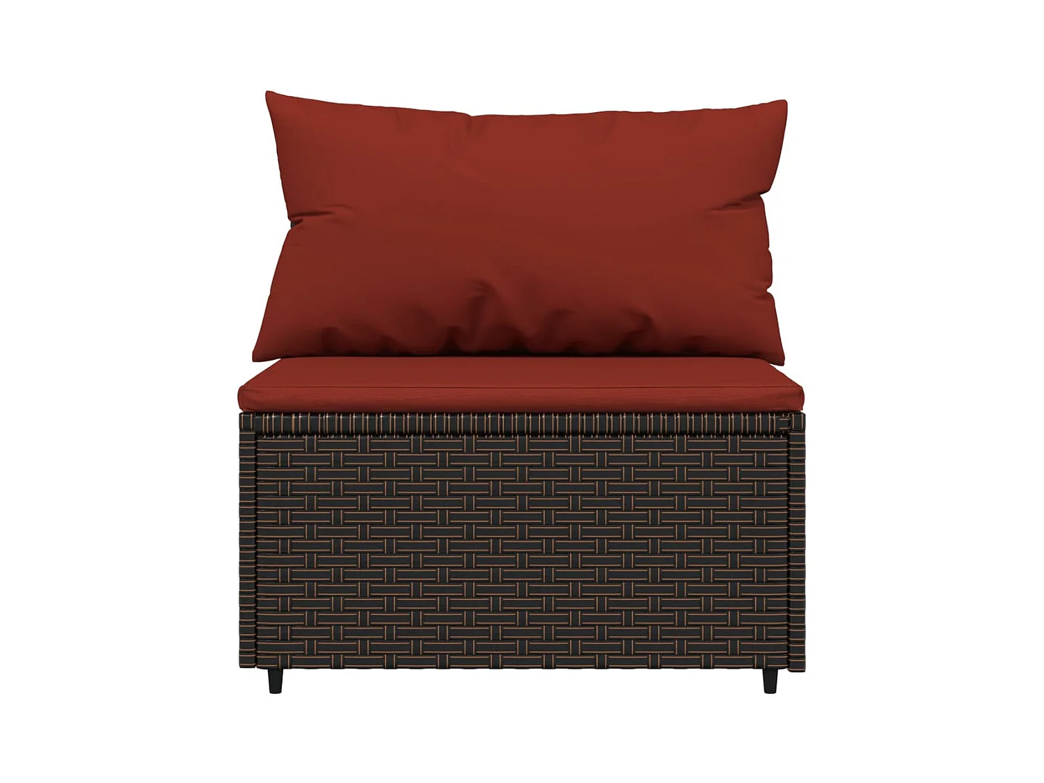 Salon de jardin 3 pcs avec coussins marron résine tressée