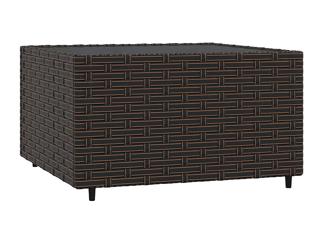 3-tlg. Garten-Lounge-Set mit Kissen Braun Poly Rattan