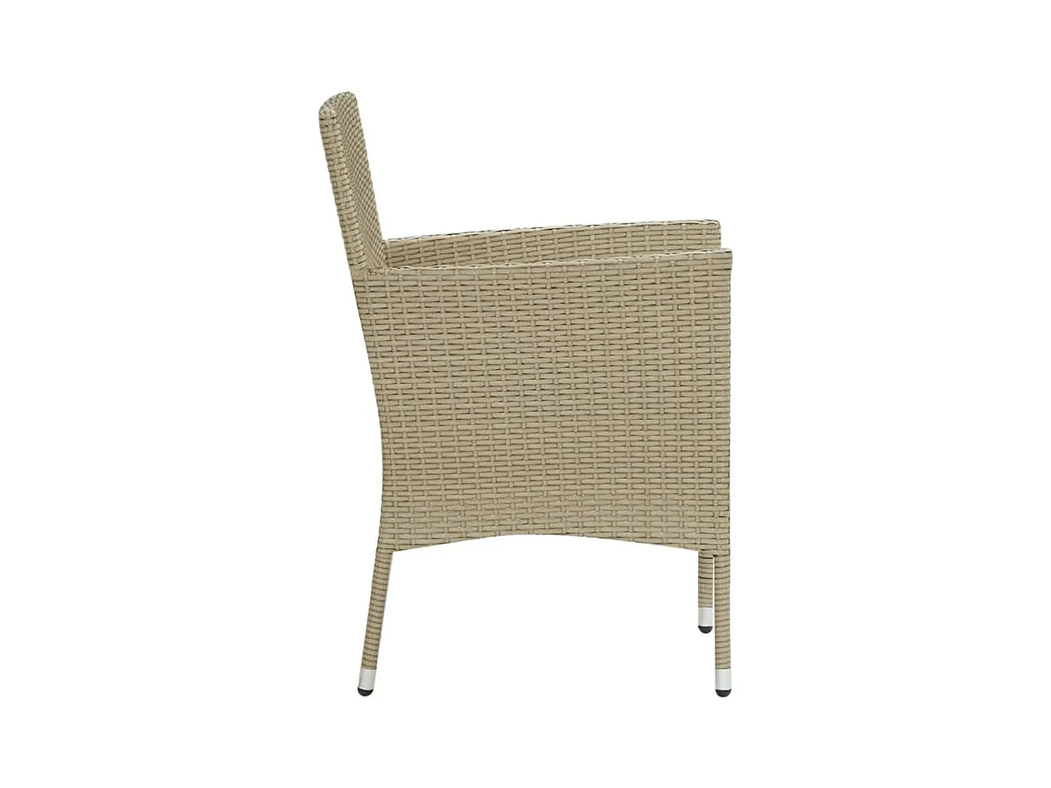Ensemble à manger de jardin et coussins 7 pcs Poly rotin Beige