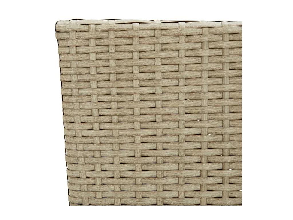Ensemble à manger de jardin et coussins 7 pcs Poly rotin Beige