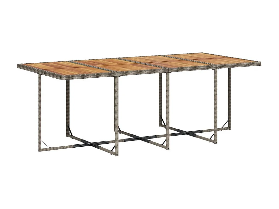 9-tlg. Garten-Essgruppe mit Kissen Grau Poly Rattan