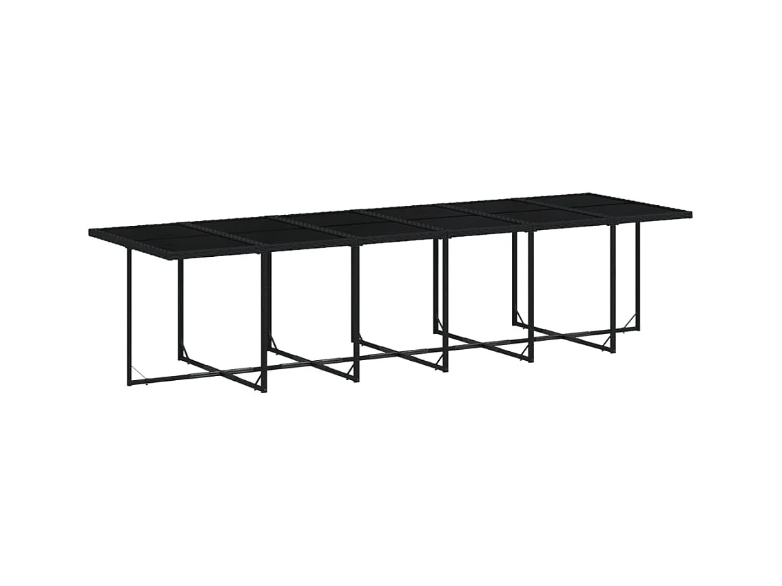 Ensemble à manger de jardin 13 pcs coussins noir résine tressée