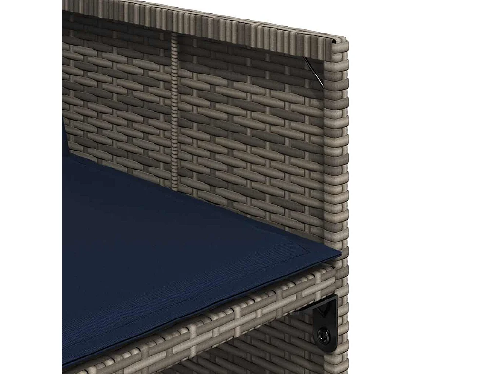 Ensemble à manger de jardin 9 pcs coussins gris résine tressée