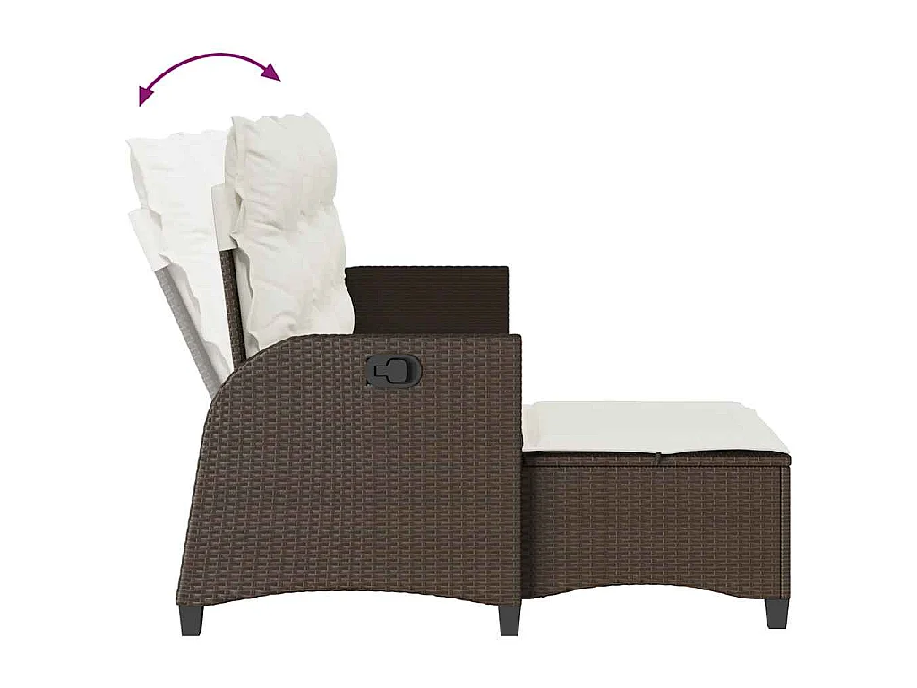 Salon de jardin 3 pcs avec coussins forme L marron polyrotin