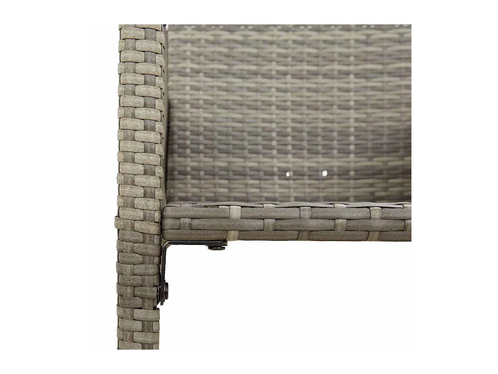 Ensemble de bar de jardin 7 pcs sans coussins gris poly rotin