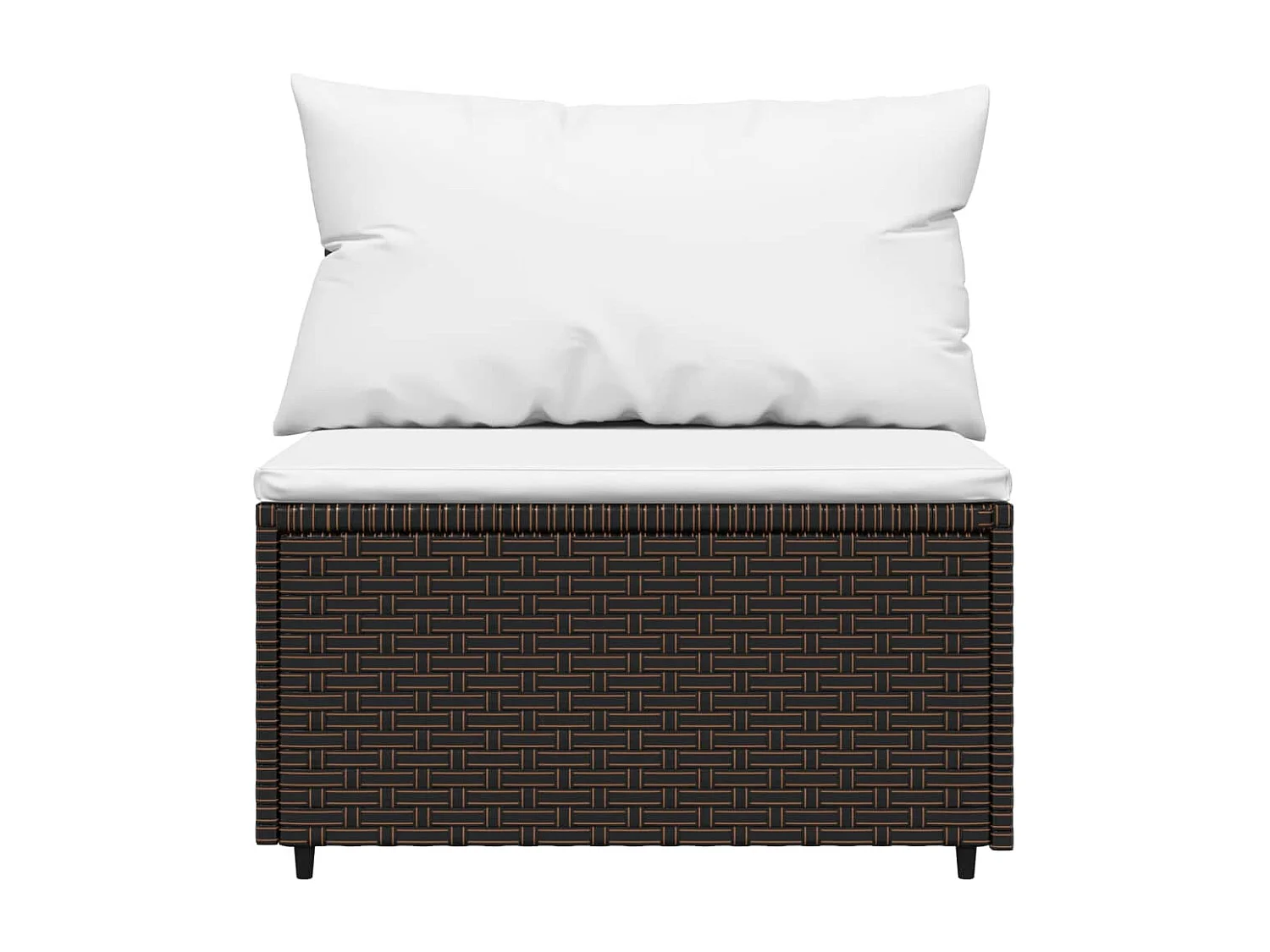 Salon de jardin 3 pcs avec coussins marron résine tressée