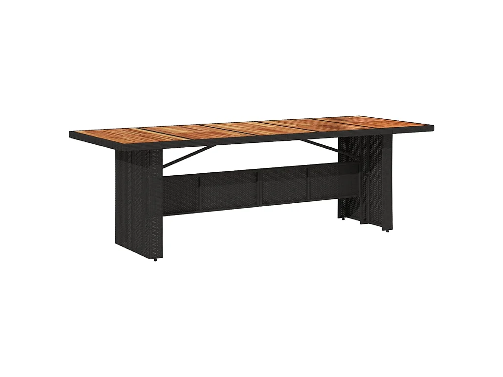 Ensemble à manger de jardin 9pcs coussins noir résine tressée