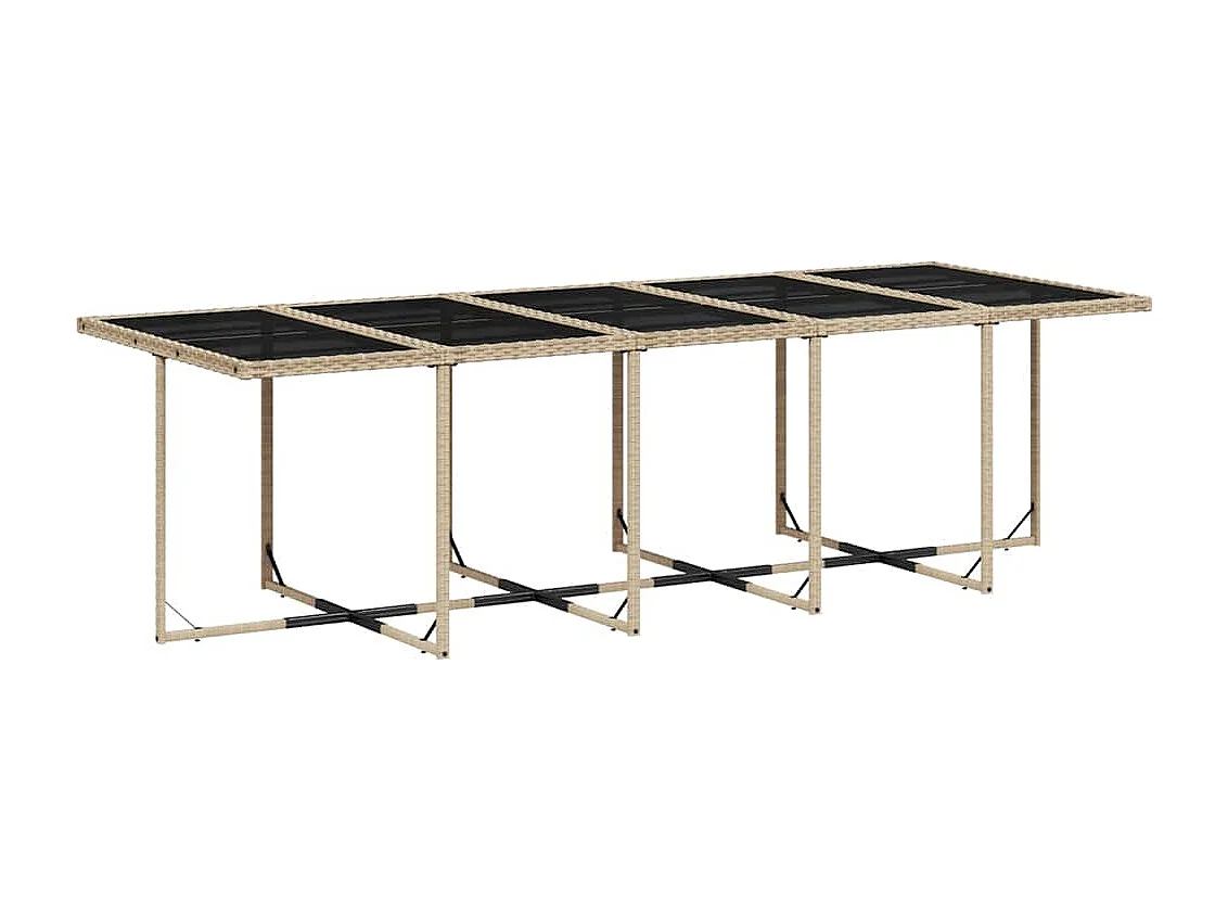 Set Pranzo da Giardino 11 pz con Cuscini Beige Misto Polyrattan