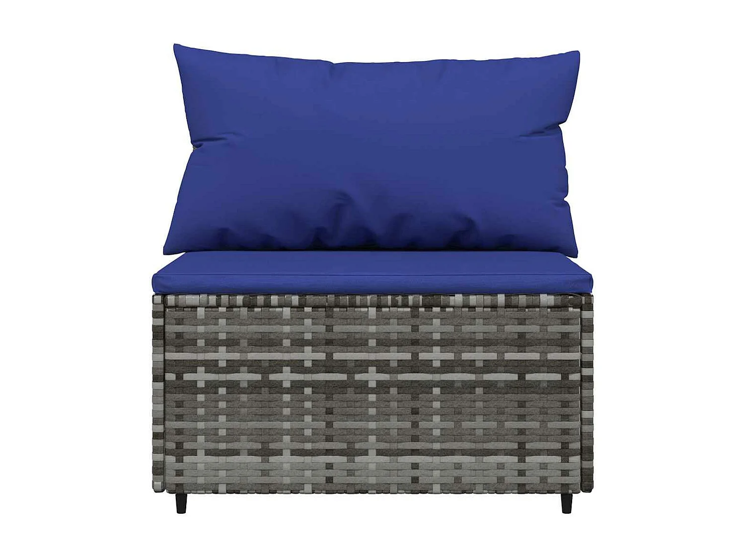 Salon de jardin 4 pcs avec coussins Gris Résine tressée