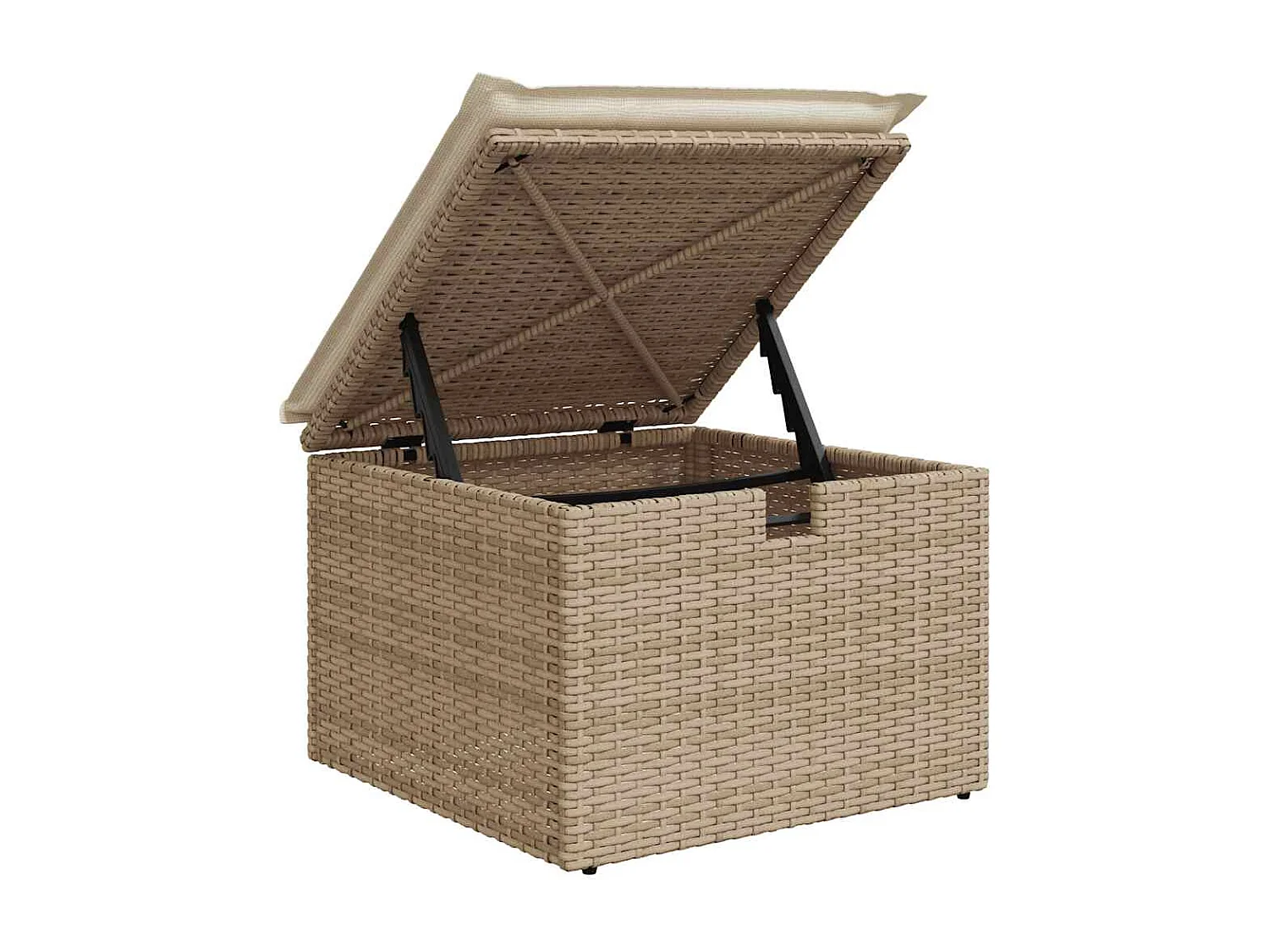 4-tlg. Garten-Sofagarnitur mit Kissen Beige Poly Rattan