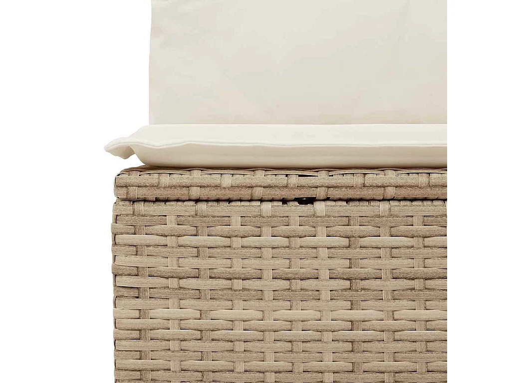 4-tlg. Garten-Sofagarnitur mit Kissen Beige Poly Rattan