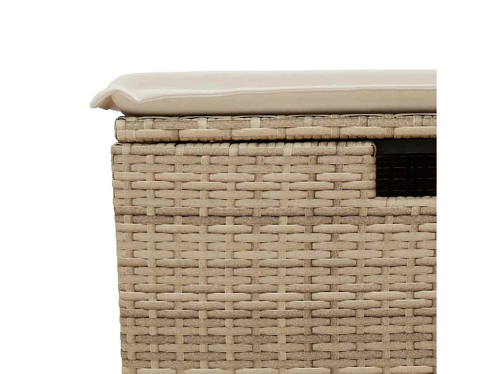 4-tlg. Garten-Sofagarnitur mit Kissen Beige Poly Rattan