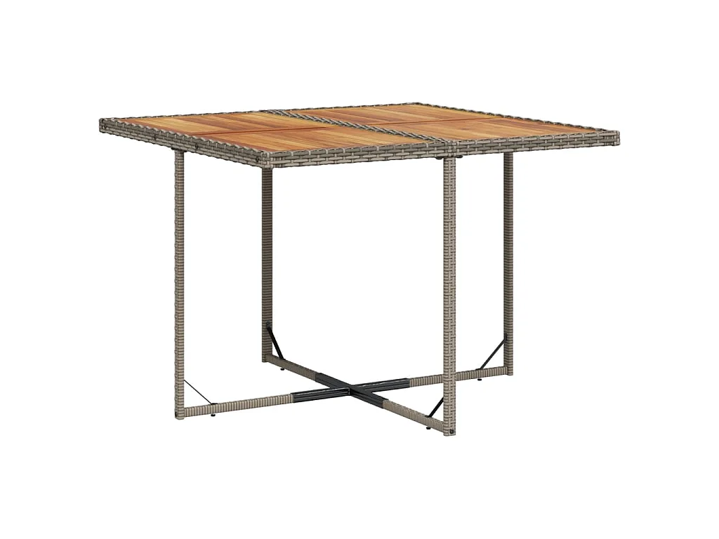 9-delige Tuinset met kussens poly rattan grijs