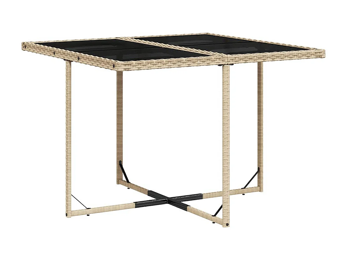 Ensemble à manger de jardin avec coussins 5pcs Beige poly rotin