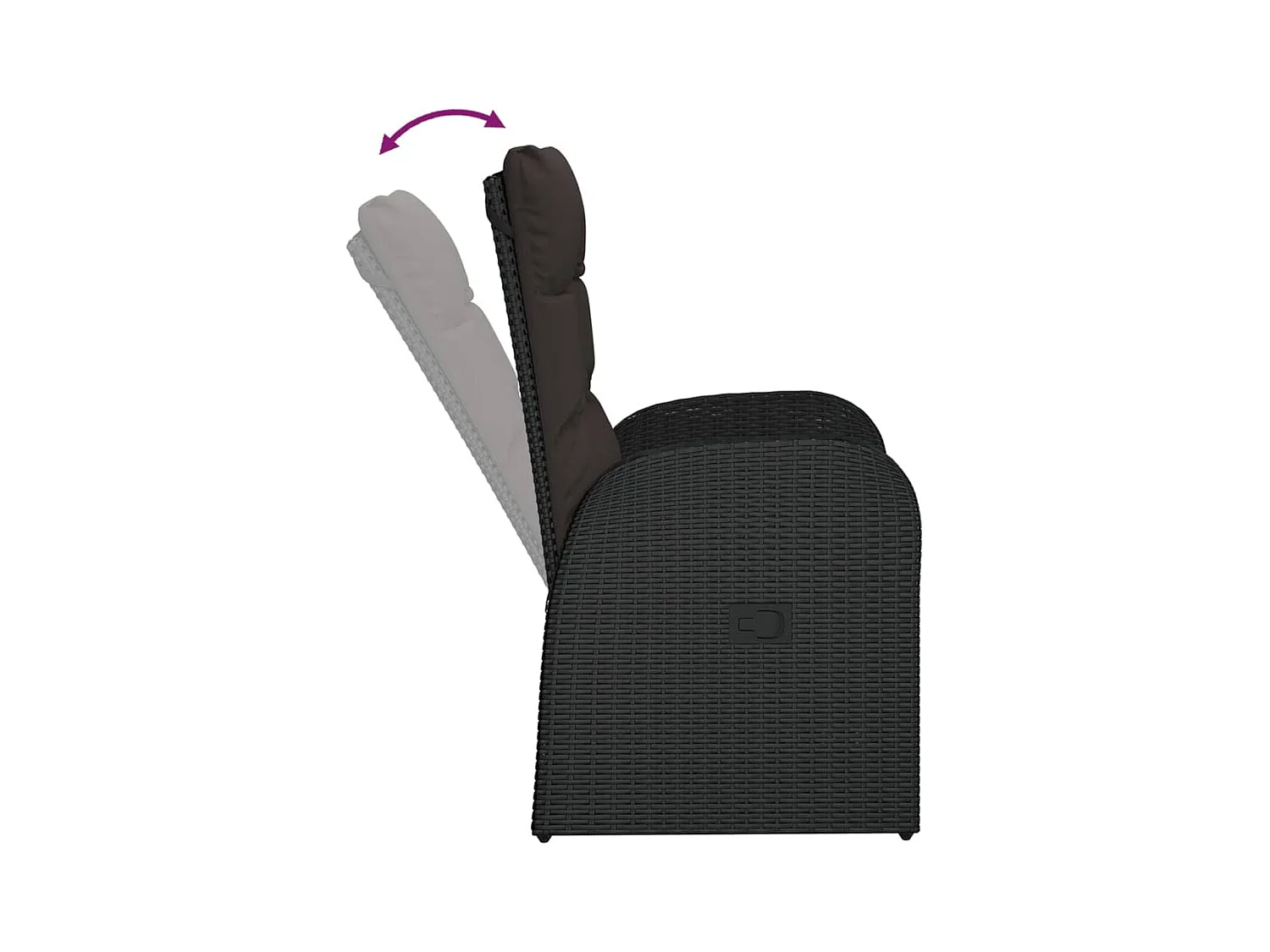 Ensemble à manger de jardin coussins 7 pcs noir résine tressée