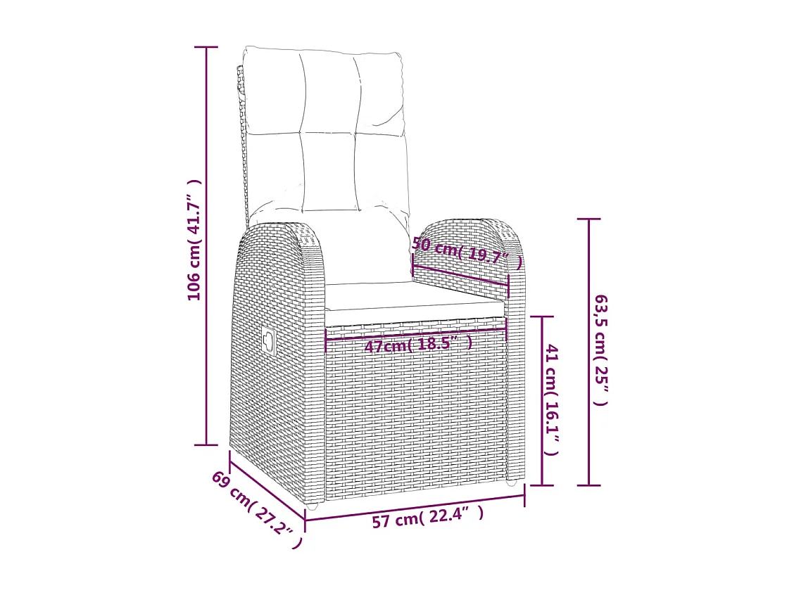 Ensemble à manger de jardin coussins 7 pcs noir résine tressée