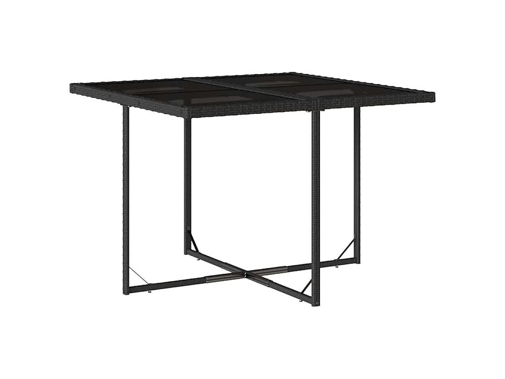 Set da Pranzo da Giardino 5 pz Nero con Cuscini in Polyrattan