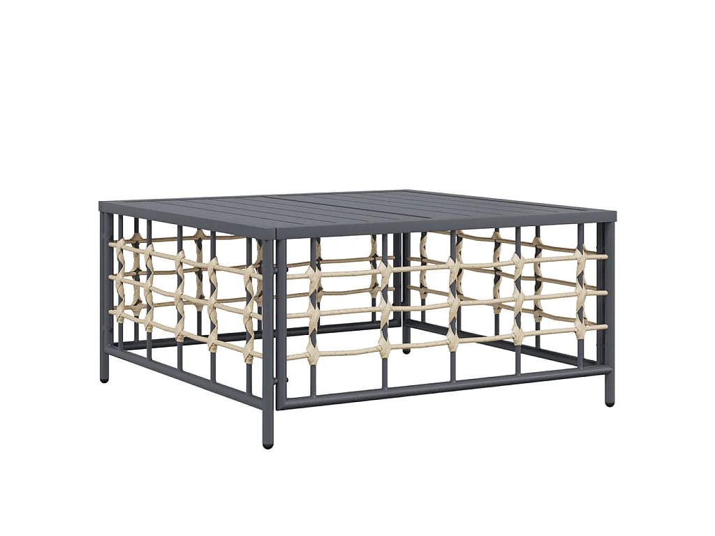 8-delige Loungeset met kussens poly rattan antracietkleurig