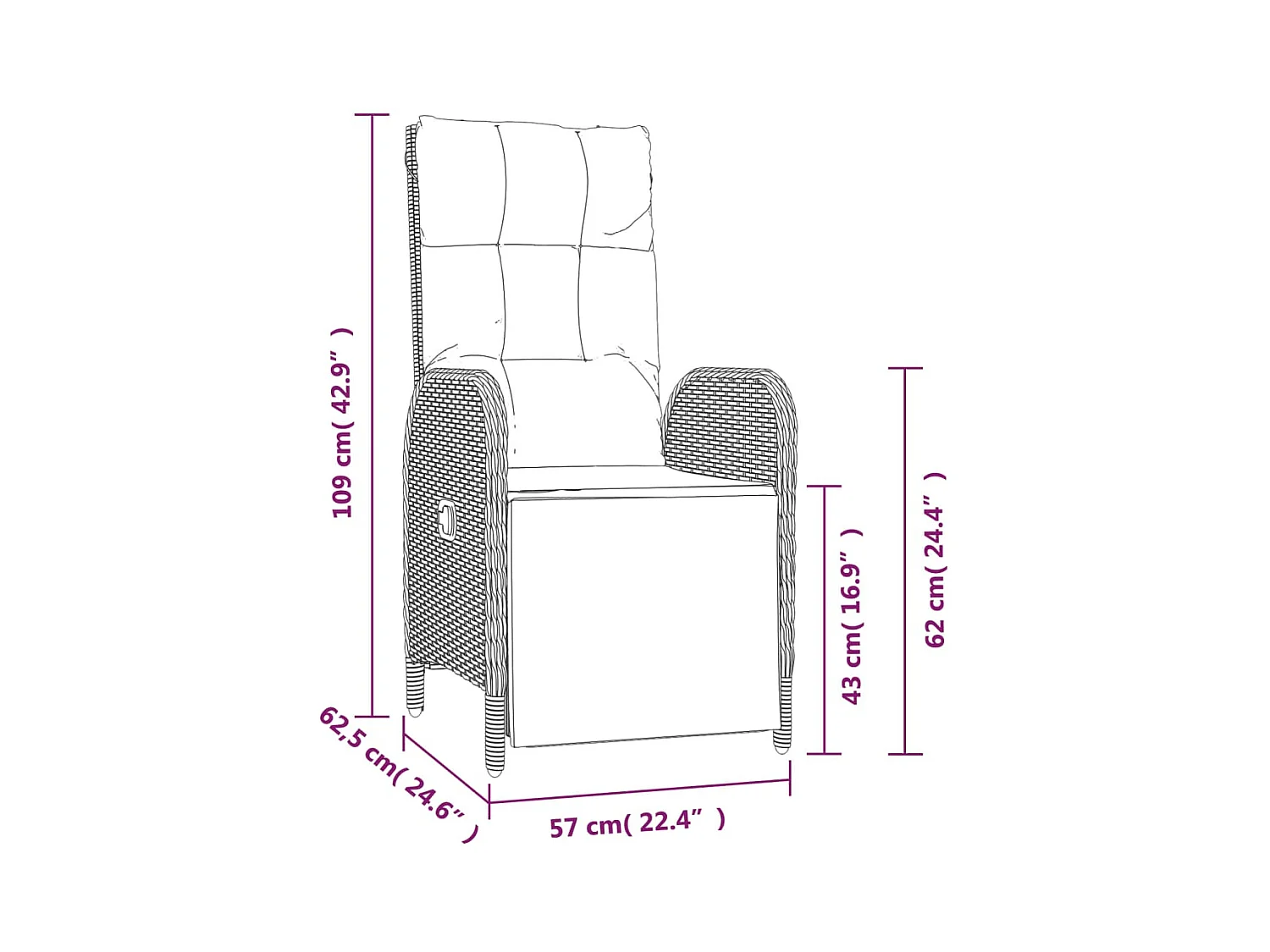 Ensemble à manger de jardin coussins 7pcs Noir Résine tressée