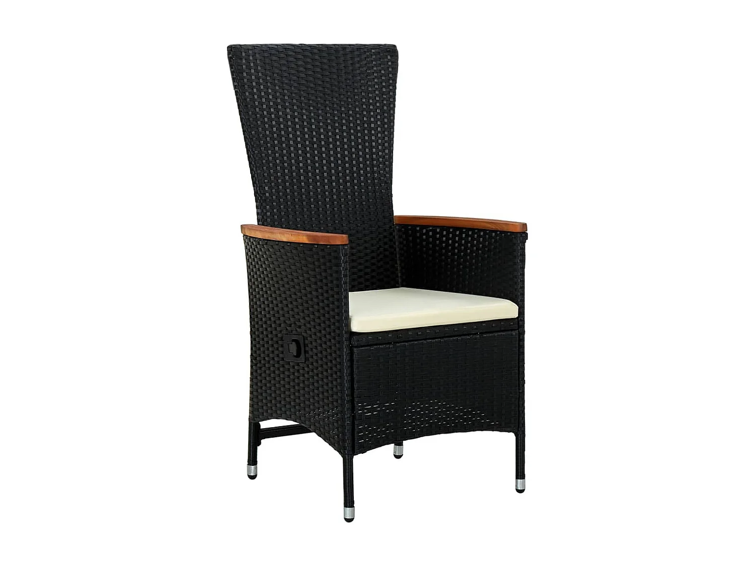 9-tlg. Garten-Essgruppe mit Kissen Schwarz Poly Rattan