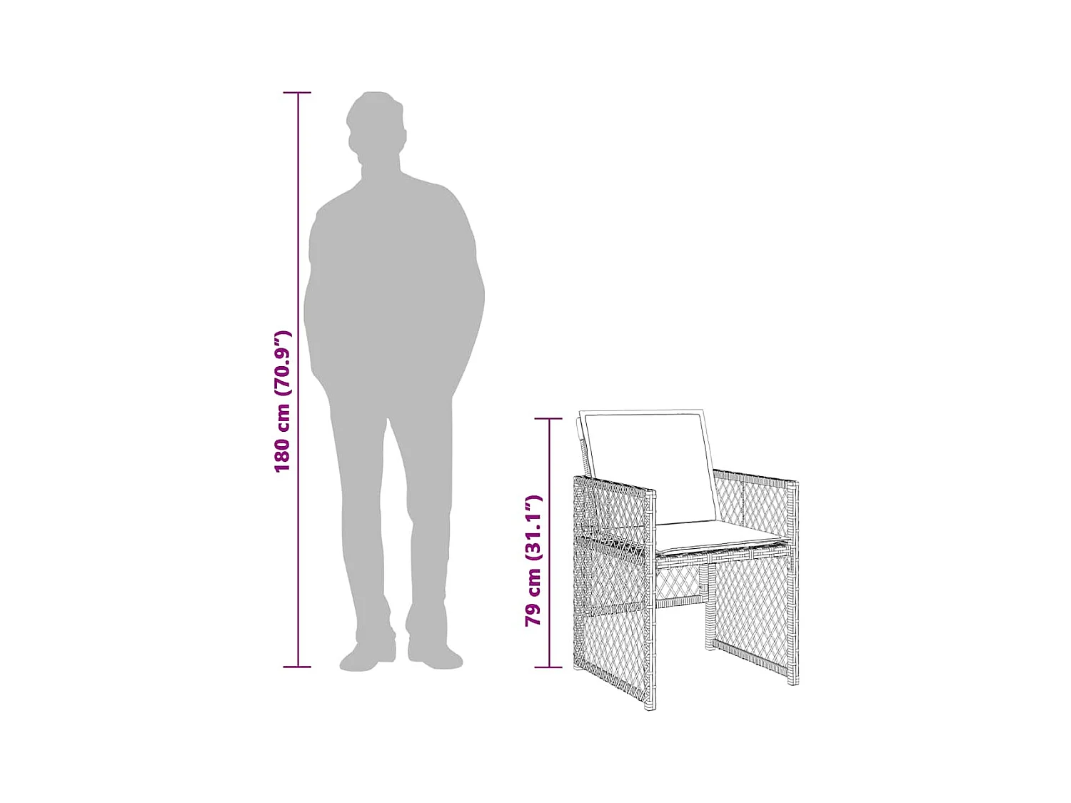 Ensemble à manger de jardin et coussins 9 pcs beige Poly rotin