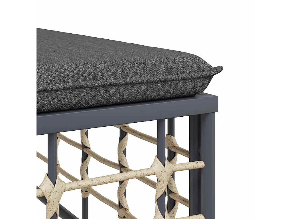 Salon de jardin 5 pcs avec coussins anthracite résine tressée