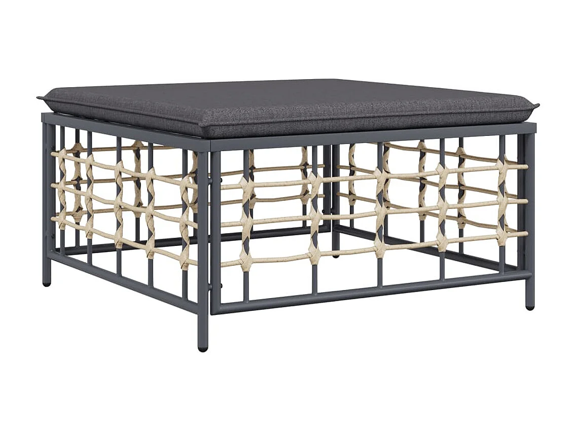 7-delige Loungeset met kussens poly rattan antracietkleurig