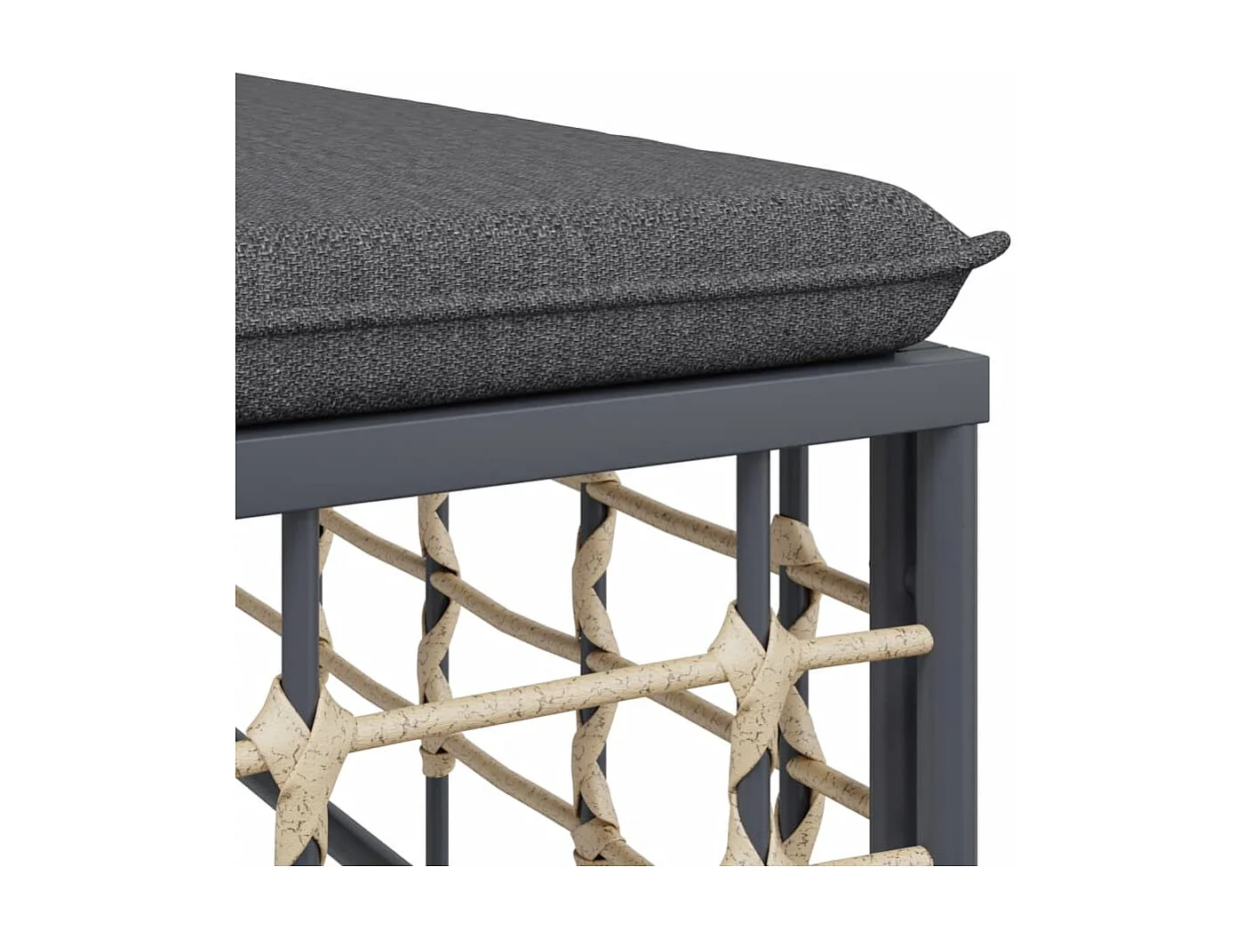 7-delige Loungeset met kussens poly rattan antracietkleurig