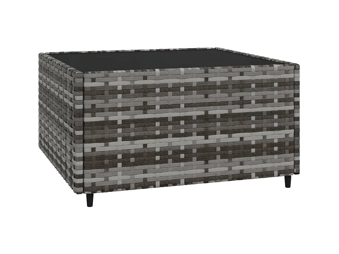 Salon de jardin 3 pcs avec coussins Gris Résine tressée