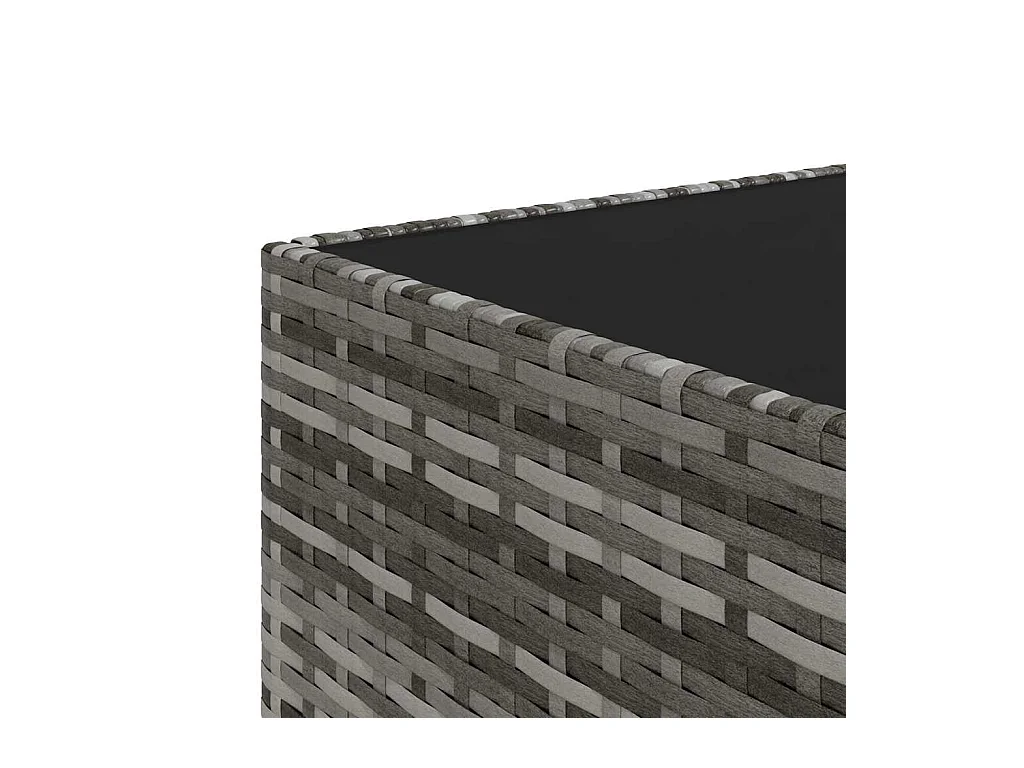 Salon de jardin 3 pcs avec coussins Gris Résine tressée