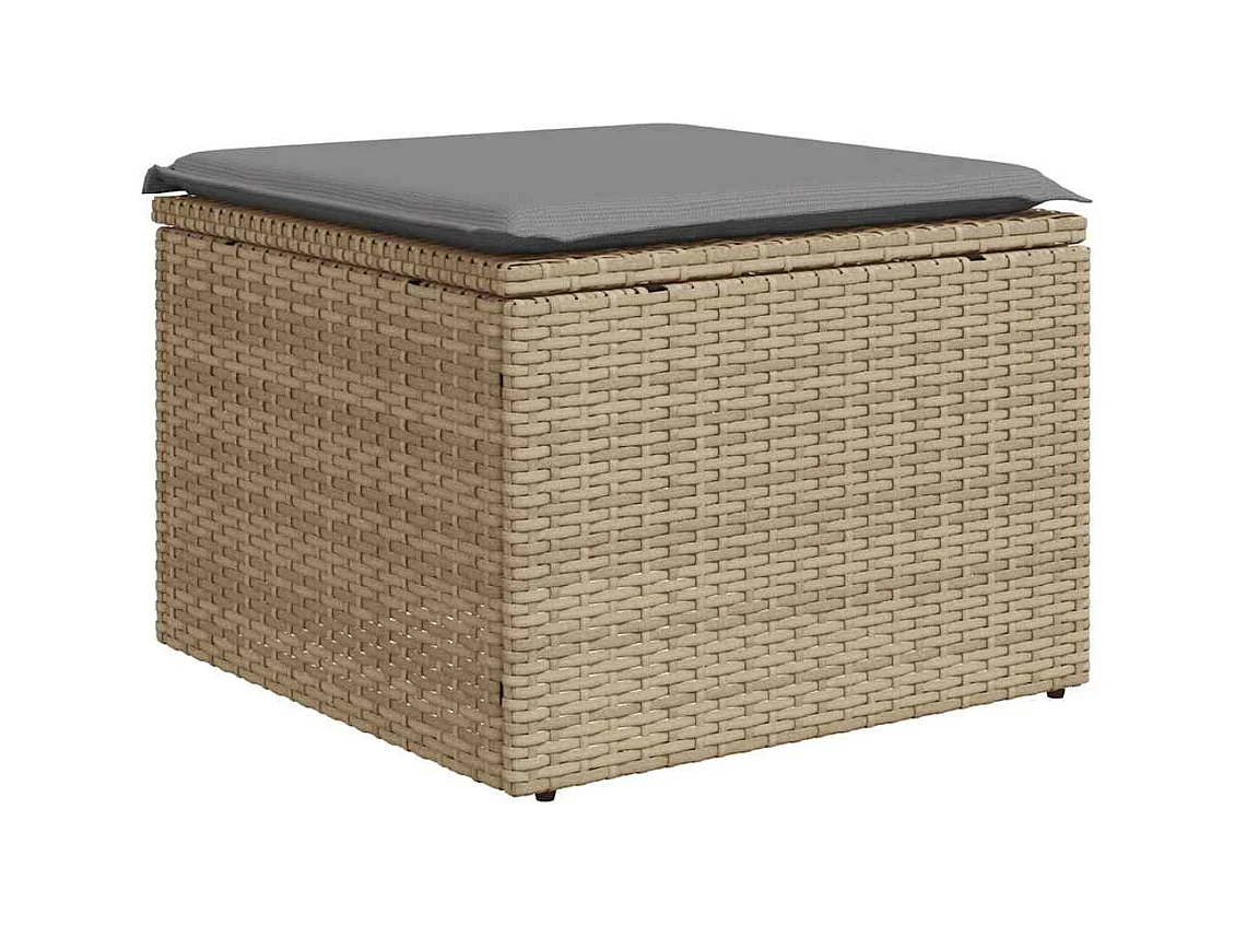 2-tlg. Garten-Sofagarnitur mit Kissen Beige Poly Rattan Akazie